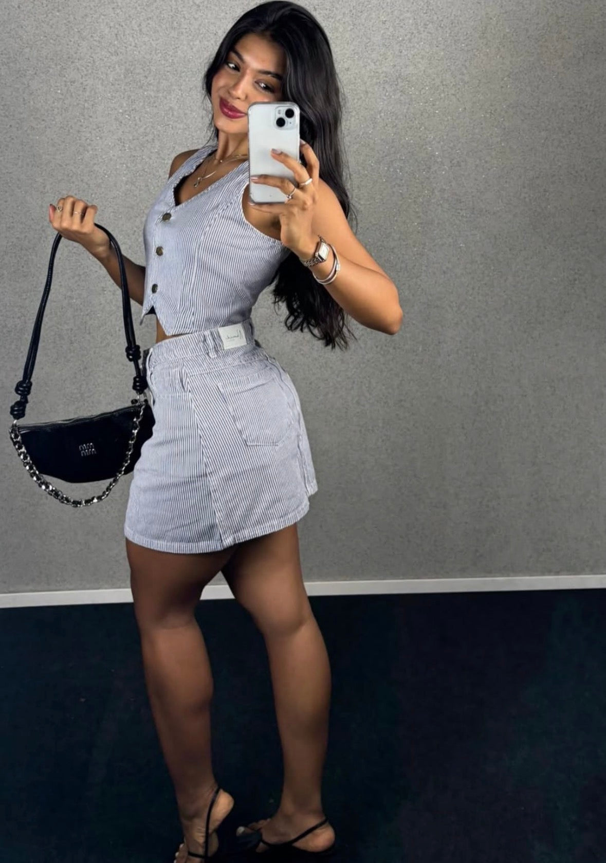 Saia Jeans Listrada