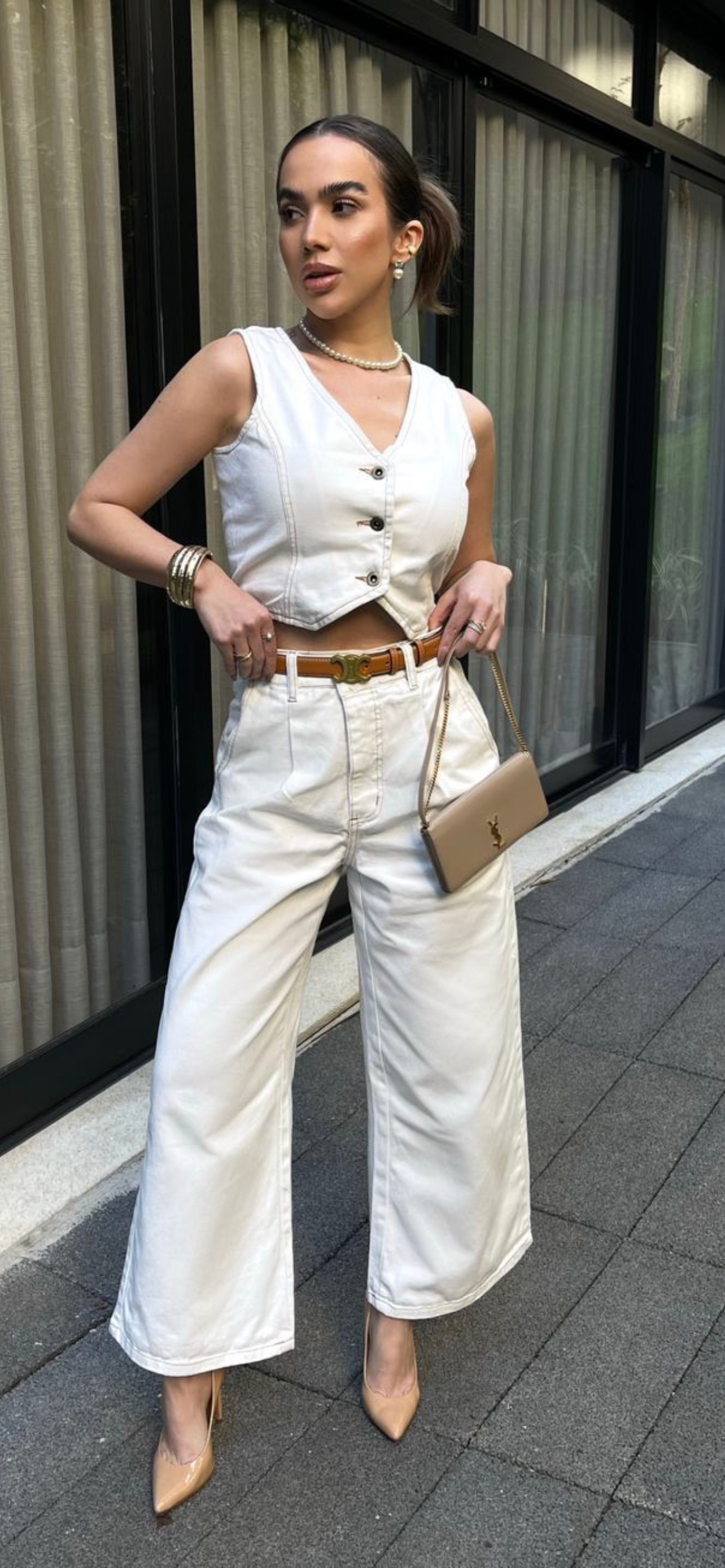 Calça Pantacourt Off White