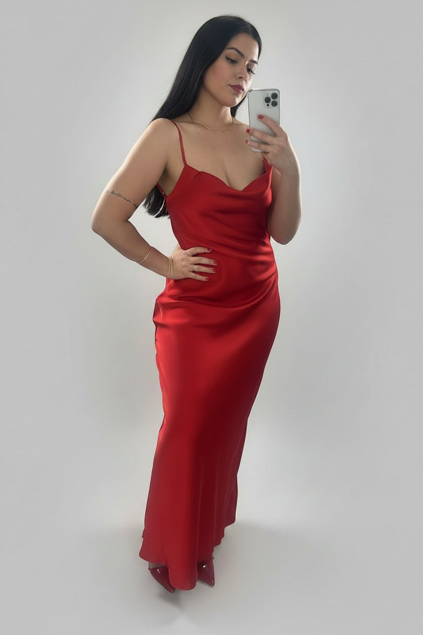 Vestido Cetim Luxo