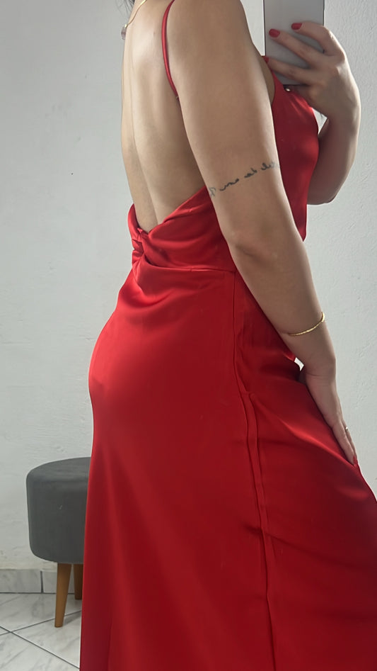 Vestido Cetim Luxo